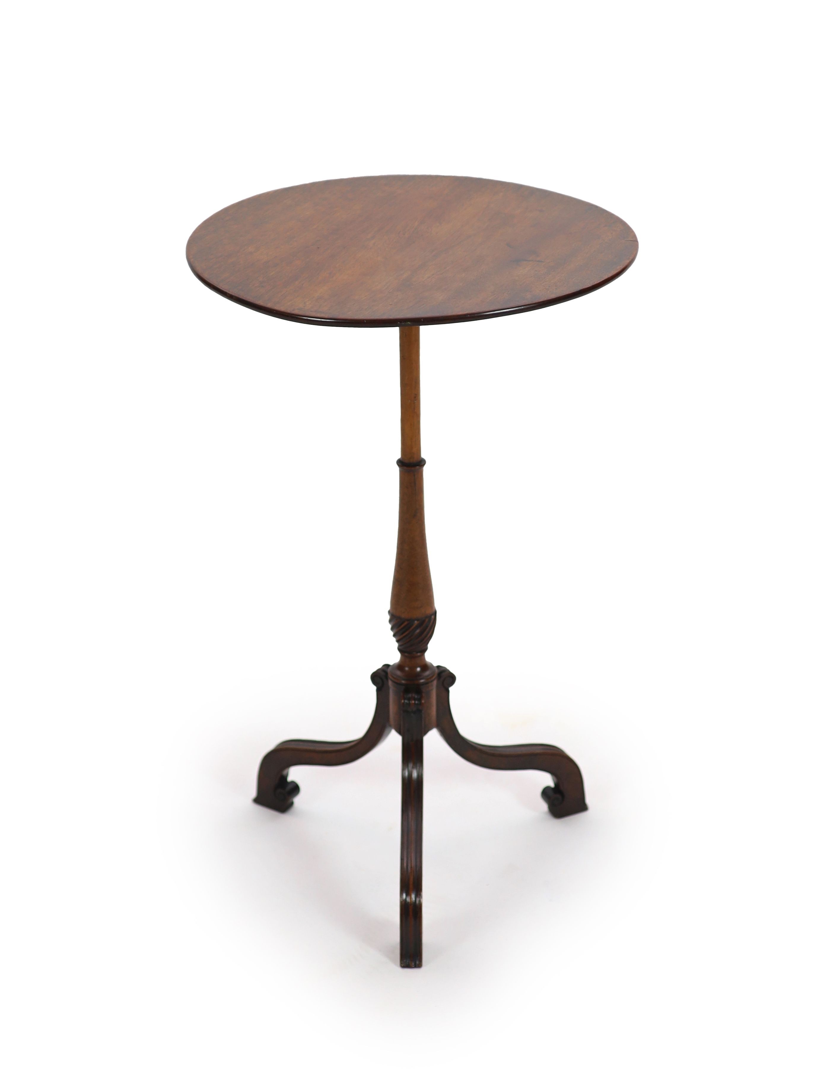 A George III mahogany wine table, W.42cm H.67cm
